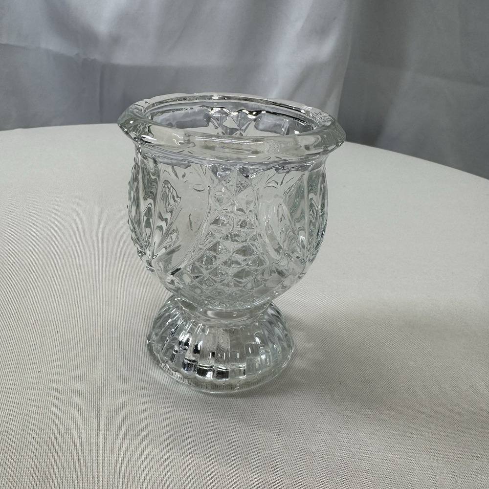 Vintage Avon Cut Glass Tulip Shape Tealight Votive Pineapple Candle‎ Holder